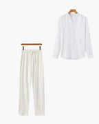 Linen Shirt and Trouser Set for Men, Monochrome Co-Ord