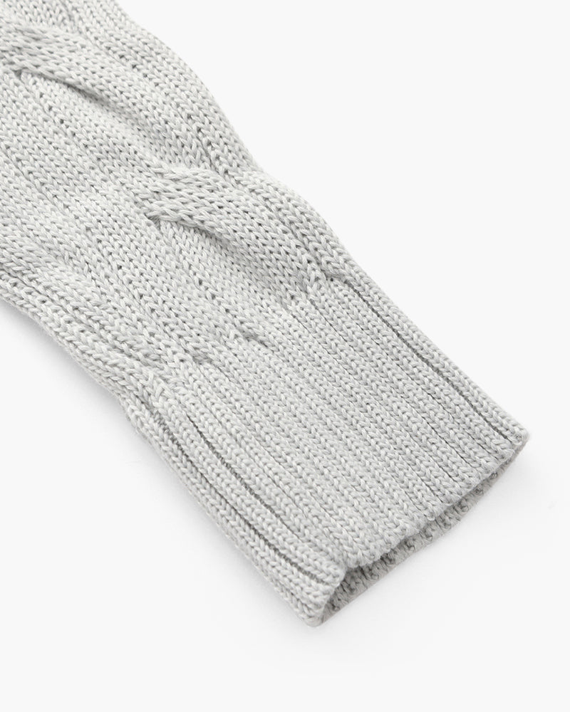 Men's Cable Knit Half-Zip Sweater with Ribbed Collar