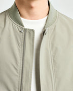 Men's Collarless Bomber Jacket with Sleeve Pocket