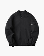 Men's Collarless Bomber Jacket with Sleeve Pocket