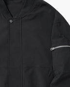 Men's Collarless Bomber Jacket with Sleeve Pocket