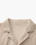 Men's Corduroy Camp Collar Shirt and Drawstring Shorts Set