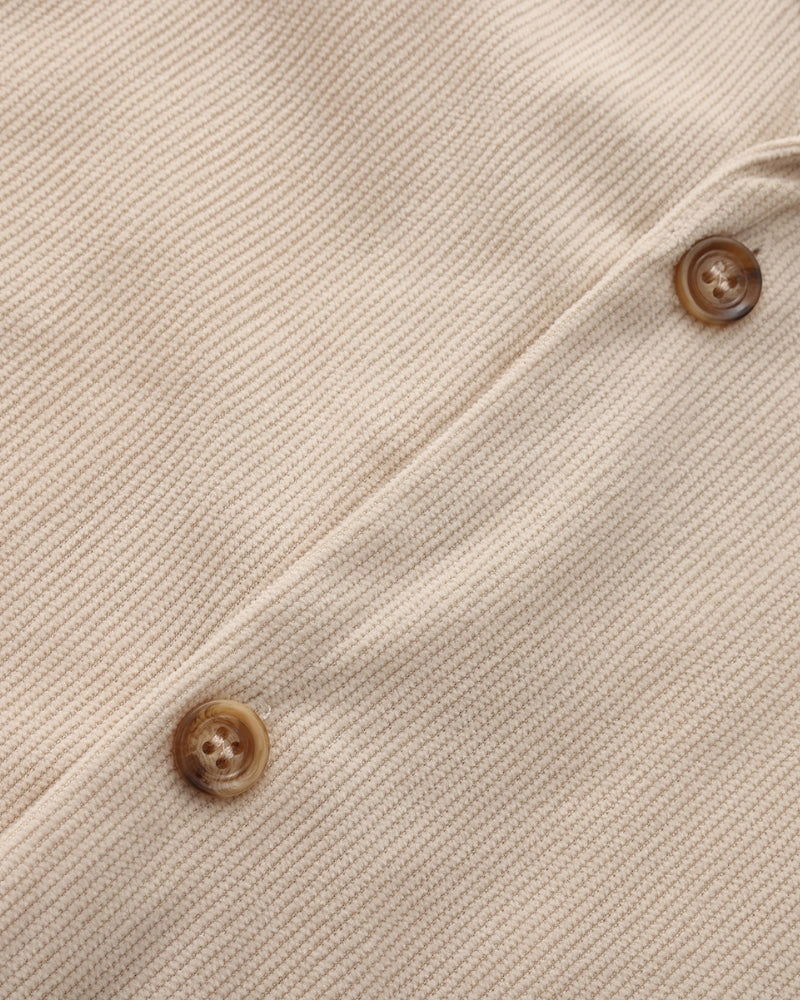 Men's Corduroy Camp Collar Shirt and Drawstring Shorts Set
