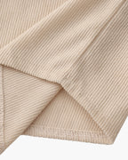 Men's Corduroy Camp Collar Shirt and Drawstring Shorts Set