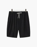 Men's Corduroy Camp Collar Shirt and Drawstring Shorts Set