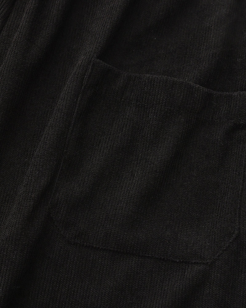 Men's Corduroy Camp Collar Shirt and Drawstring Shorts Set