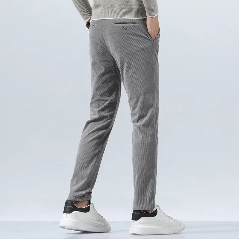 Men's Corduroy Trousers with Slim Straight Leg