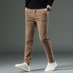 Men's Corduroy Trousers with Slim Straight Leg