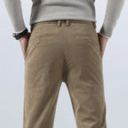 Men's Corduroy Trousers with Slim Straight Leg