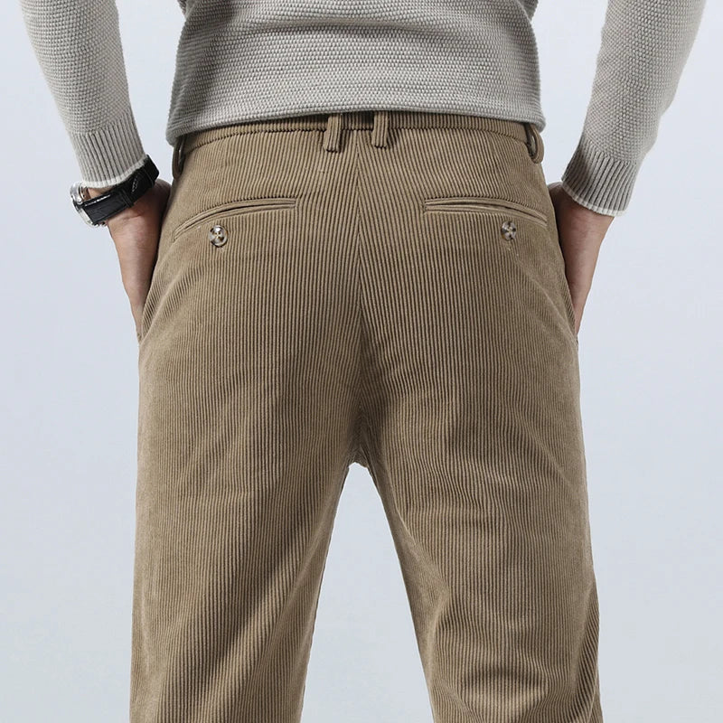 Men's Corduroy Trousers with Slim Straight Leg