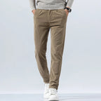 Men's Corduroy Trousers with Slim Straight Leg