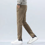 Men's Corduroy Trousers with Slim Straight Leg