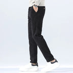 Men's Corduroy Trousers with Slim Straight Leg