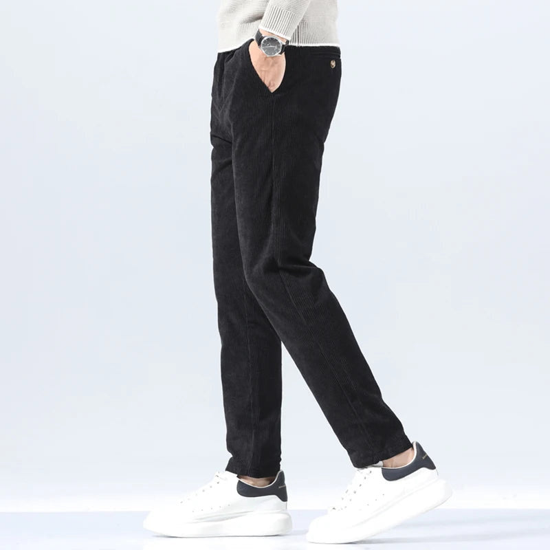 Men's Corduroy Trousers with Slim Straight Leg