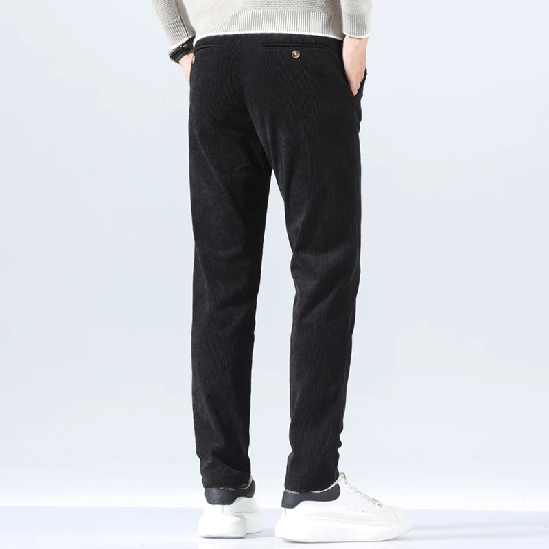 Men's Corduroy Trousers with Slim Straight Leg