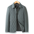 Men's Diamond Quilted Jacket with Point Collar - Gray