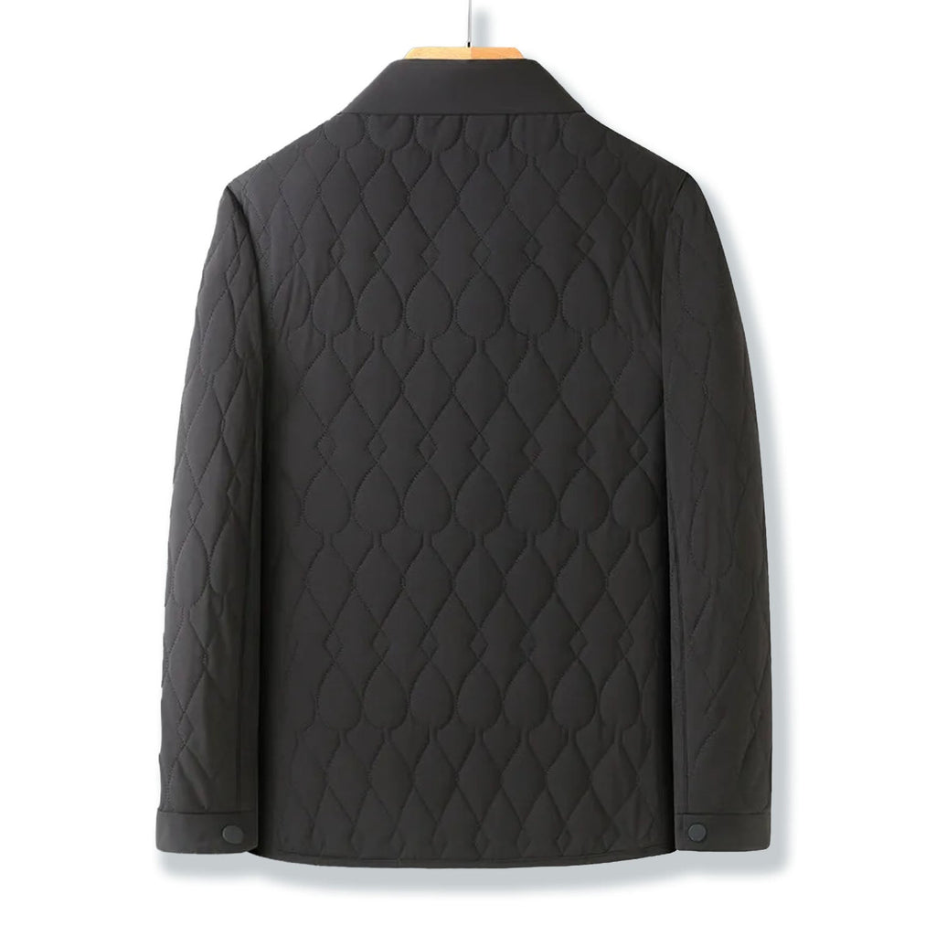 Men's Diamond Quilted Jacket with Point Collar