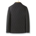 Men's Diamond Quilted Jacket with Point Collar