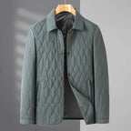 Men's Diamond Quilted Jacket with Point Collar