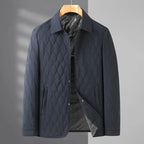 Men's Diamond Quilted Jacket with Point Collar