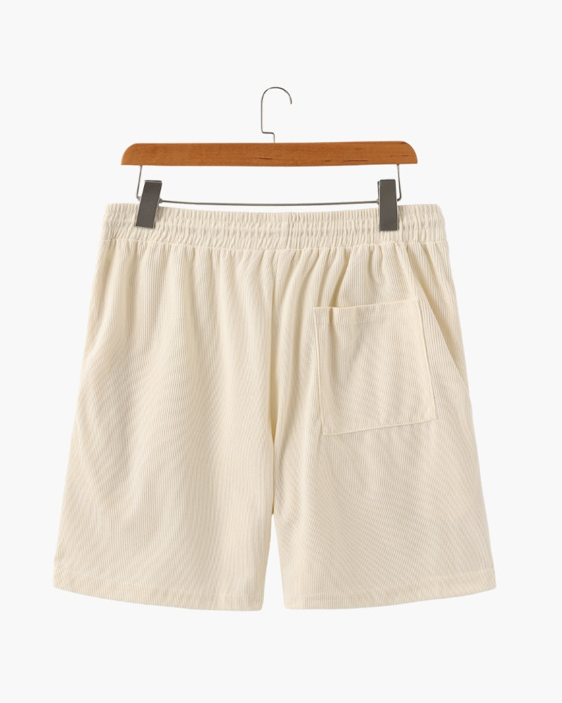 Men's Fine Corduroy Drawstring Shorts with Relaxed Fit