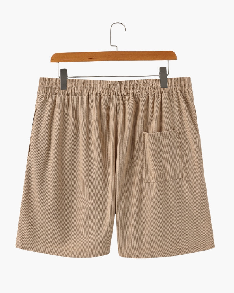 Men's Fine Corduroy Drawstring Shorts with Relaxed Fit