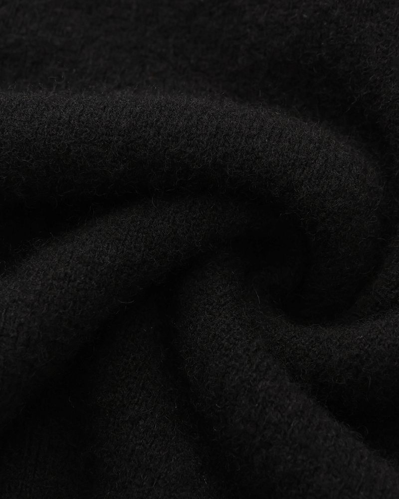 Men's Fine Knit Long Sleeve Polo Sweater with Buttons