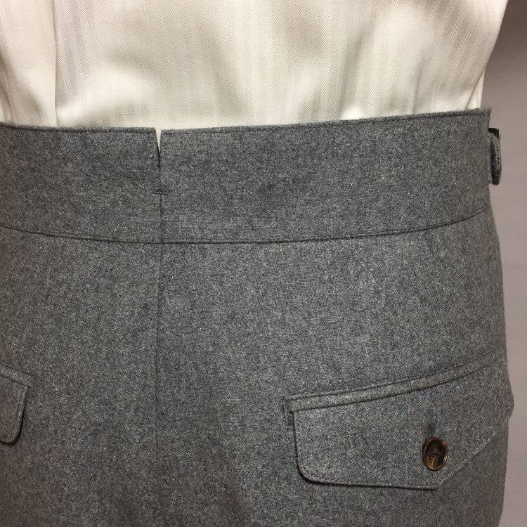 Men's Gurkha Pants with Buckled Waistband and Pleats