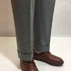 Men's Gurkha Pants with Buckled Waistband and Pleats