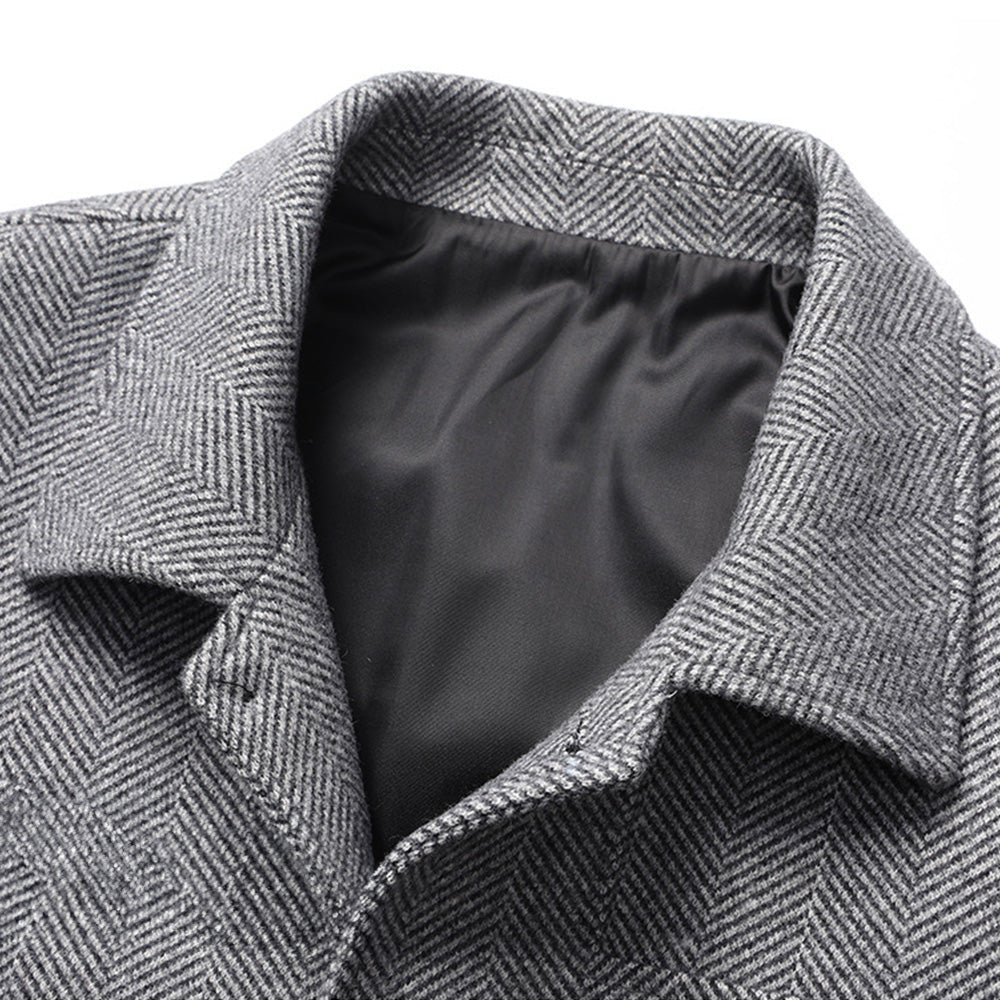 Men's Herringbone Chore Coat with Patch Pockets