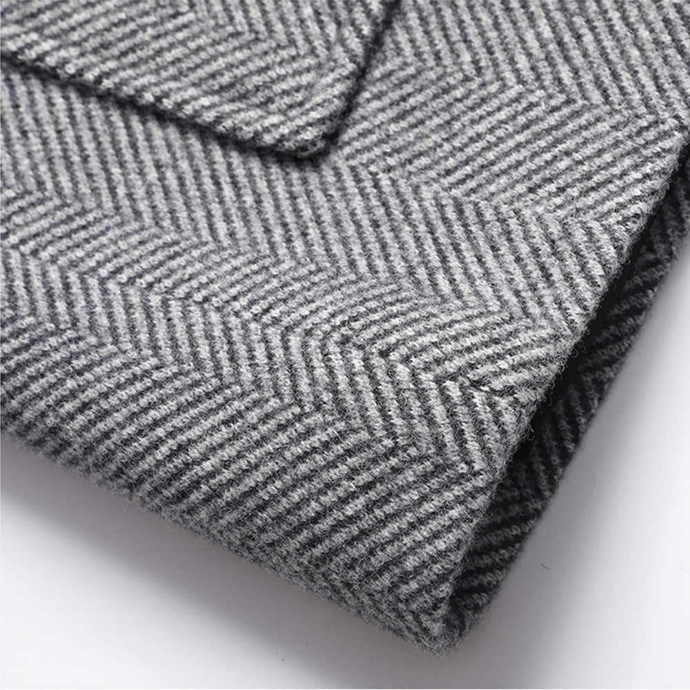 Men's Herringbone Chore Coat with Patch Pockets