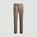 Men's Herringbone Gurkha Trousers with Pleated Front