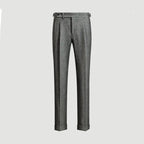Men's Herringbone Gurkha Trousers with Pleated Front