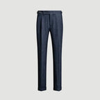 Men's Herringbone Gurkha Trousers with Pleated Front
