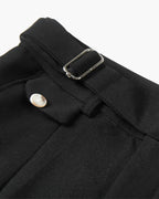 Men's High Waist Pleated Shorts with Side Adjusters