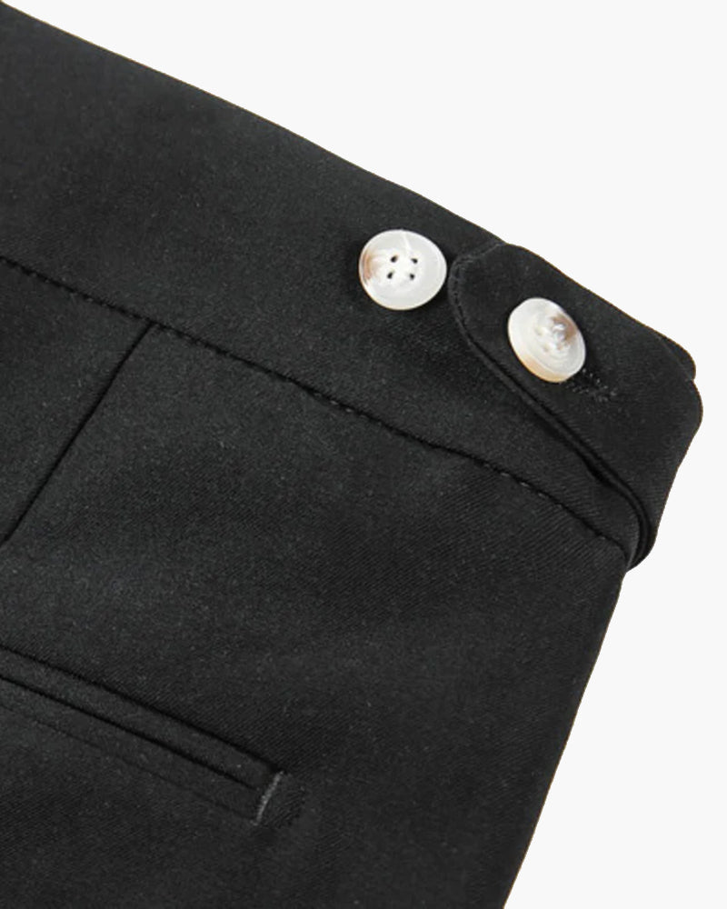 Men's High Waist Pleated Shorts with Side Adjusters