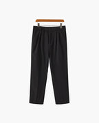 Men's High Waist Pleated Trousers with Side Adjusters
