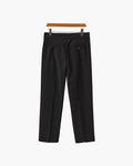 Men's High Waist Pleated Trousers with Side Adjusters - Black