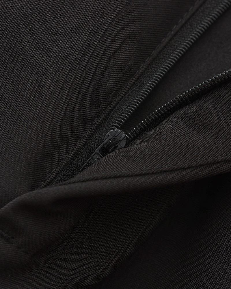 Men's High Waist Pleated Trousers with Side Adjusters