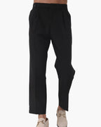 Men's High Waist Pleated Trousers with Side Adjusters