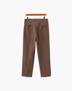 Men's High Waist Pleated Trousers with Side Adjusters