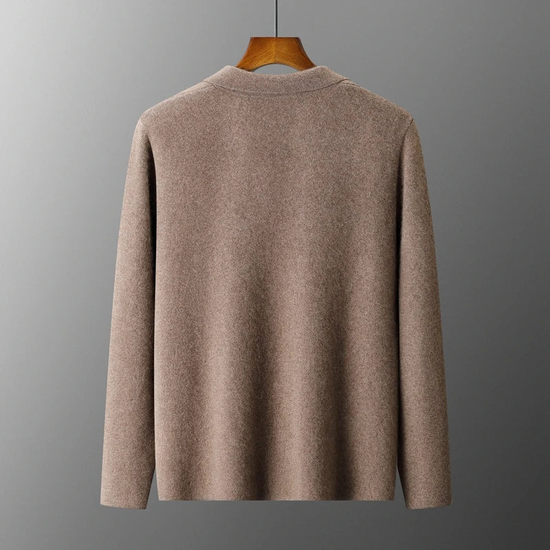 Men's Knit Blazer with Patch Pockets and Double-Breasted Front