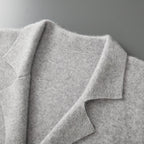 Men's Knit Blazer with Patch Pockets and Double-Breasted Front