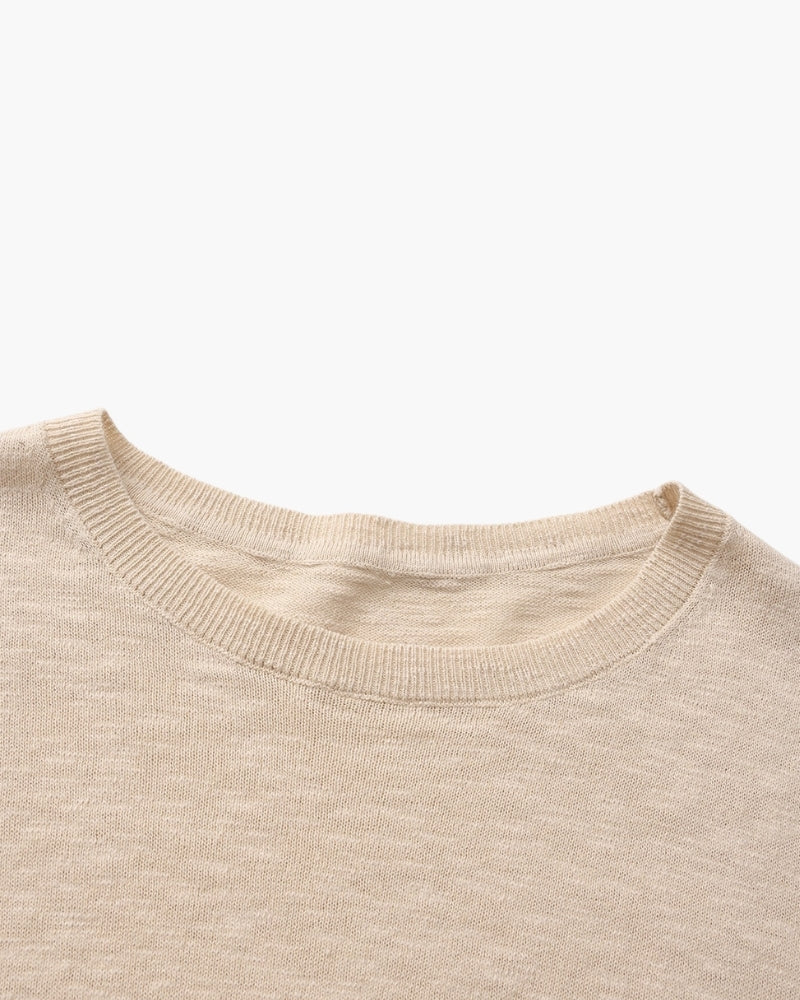 Men's Lightweight Crew Neck Sweater with Ribbed Trims