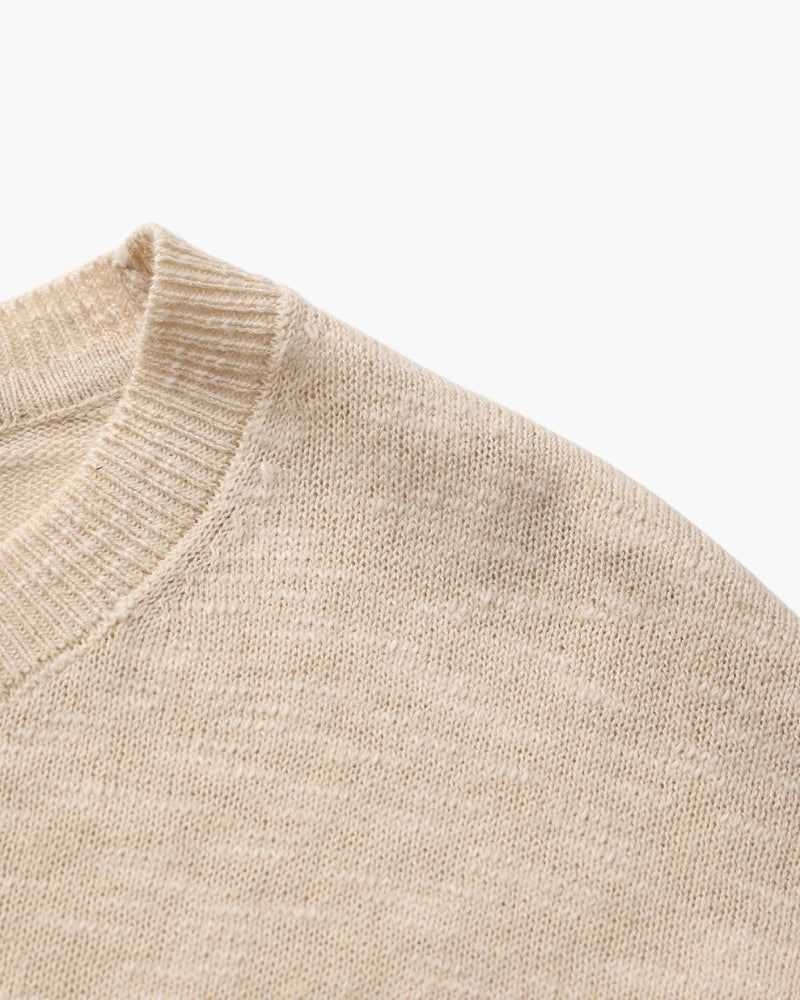 Men's Lightweight Crew Neck Sweater with Ribbed Trims