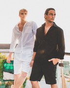 Men's Linen-Look Drawstring Shorts with Side Pockets