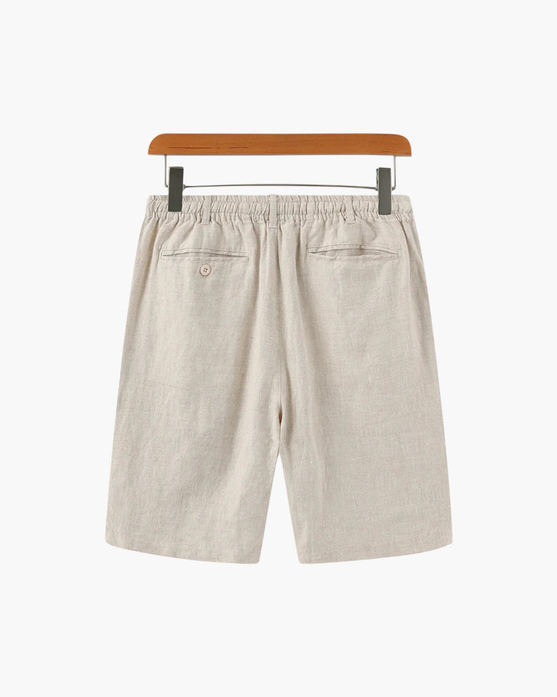 Men's Linen-Look Drawstring Shorts with Side Pockets