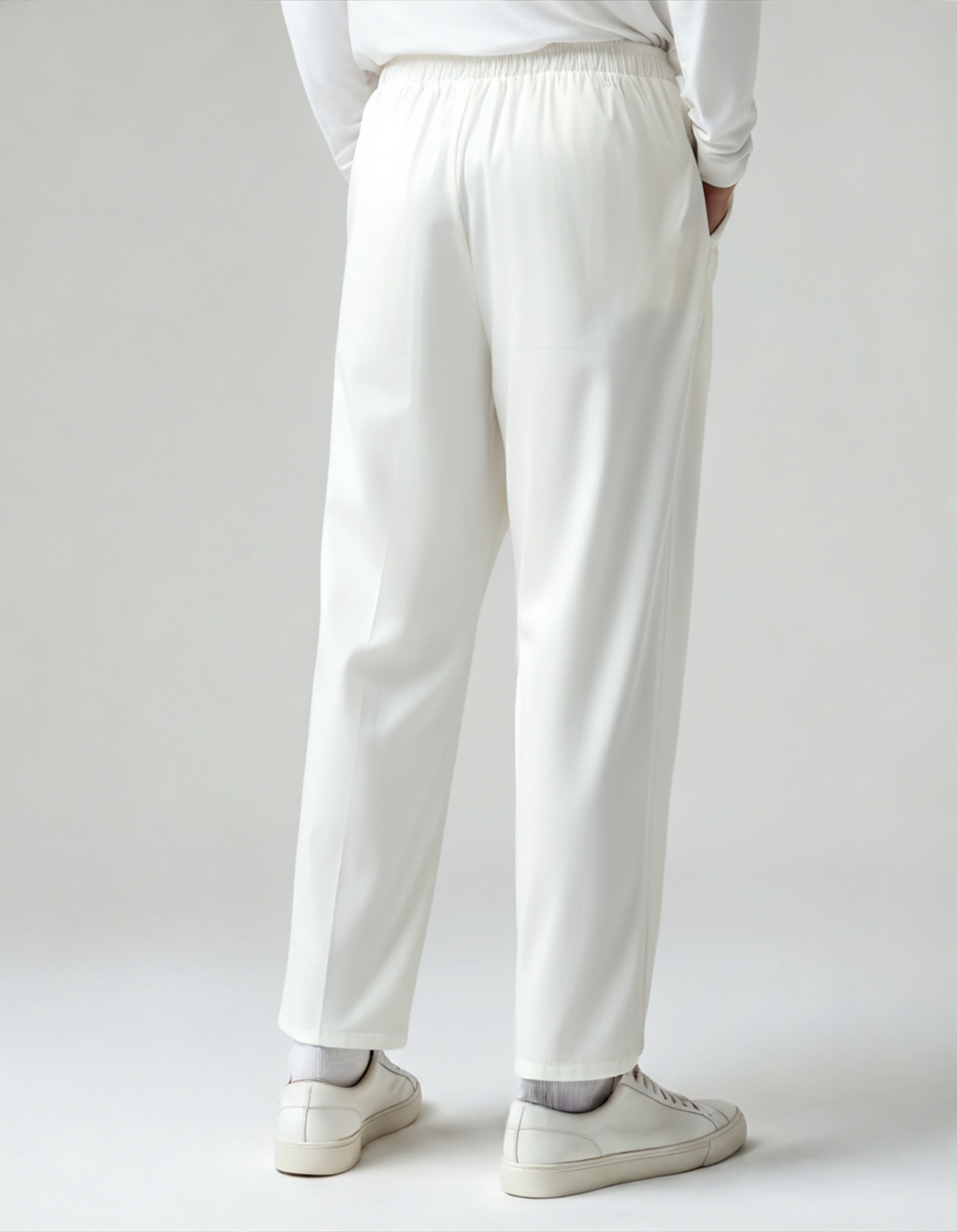 Men's Linen-Look Straight Trousers with Drawstring Waist