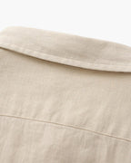 Men's Long Sleeve Linen-Look Shirt with Point Collar
