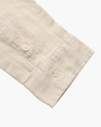 Men's Long Sleeve Linen-Look Shirt with Point Collar